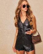 Maura Leather Romper