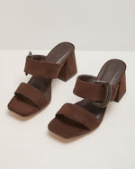 Juliana Faux Suede Block Heel Mules