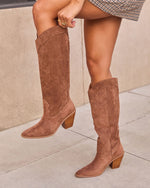 Brown % Carlisle Suede Heeled Boots-1