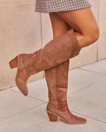 Brown % Carlisle Suede Heeled Boots-4