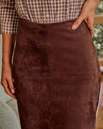 Just Arrived Faux Suede Midi Skirt