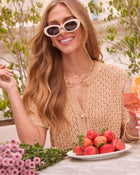 Pink % Tania Retro Round Sunglasses-1