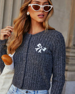 Shes The One Bow Detail Cardigan