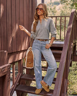 Easy Sunday Knit Henley Sweater
