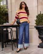 Smores Date Striped Crew Neck Sweater