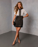 Slow Dance Contrast Lace Mini Dress