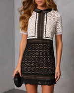 Slow Dance Contrast Lace Mini Dress