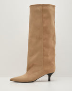 Muse Faux Suede Wide Leg Kitten Heel Boots