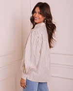 Feminine Ease Striped Button Down Top