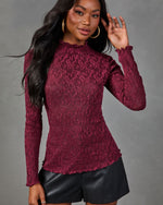 Charming Muse Lace Mock Neck Top