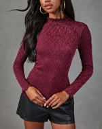 Charming Muse Lace Mock Neck Top