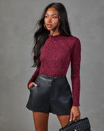 Charming Muse Lace Mock Neck Top