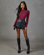 Charming Muse Lace Mock Neck Top