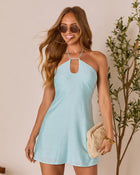 Blue % Palma By Day Halter Mini Dress-1