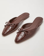 Presley Vegan Leather Croc Embossed Flats