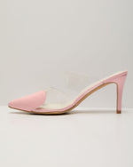 Pink % Queen Of Hearts Suede Heeled Mule-2