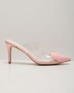 Pink % Queen Of Hearts Suede Heeled Mule-6