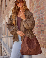 Linden Embossed Faux Suede Shoulder Bag