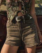 Alessiah Western Vegan Leather Skinny Belt
