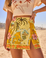 Seascape Serenade Novelty Print Mini Skort