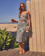 Vaycay Bound Abstract Midi Skirt