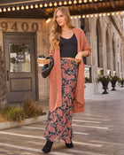 Brick % Ludlow Cable Knit Duster Cardigan-1