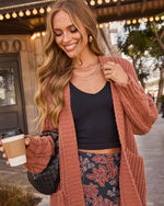 Brick % Ludlow Cable Knit Duster Cardigan-2