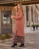 Brick % Ludlow Cable Knit Duster Cardigan-4