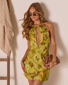 Night Garden Halter Mini Dress