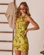 Night Garden Halter Mini Dress