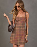 Soft Autumn Plaid Mini Dress