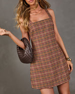Soft Autumn Plaid Mini Dress