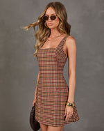 Soft Autumn Plaid Mini Dress
