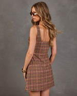 Soft Autumn Plaid Mini Dress