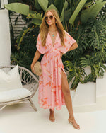 Sunshower Tropical Caftan Maxi Dress