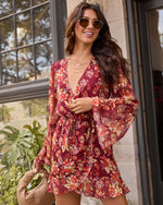 Honeycrisp Floral Waist Tie Mini Dress