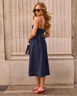 Vionetta Corset Bodice Denim Midi Dress