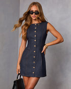 Jeyle Buttoned Denim Mini Dress