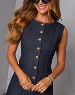 Jeyle Buttoned Denim Mini Dress