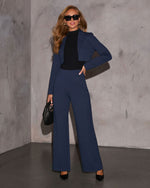 Dark Navy % Shanice Cropped Blazer-8