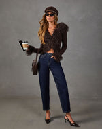 Romance Pending Knit Shaggy Faux Fur Cardigan