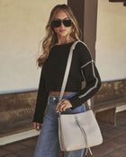 Almond % My Beau Leather Bucket Bag-5