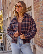 Diane Plaid Funnel Neck Bomber Jacket