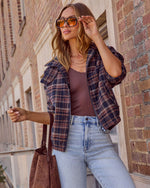 Diane Plaid Funnel Neck Bomber Jacket