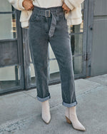 Sedina Stretch Paperbag Waist Straight Leg Jeans