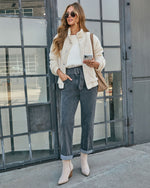 Sedina Stretch Paperbag Waist Straight Leg Jeans