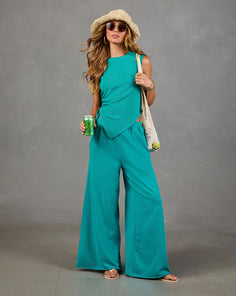 Downtime Cool Cotton Asymmetric Drawstring Top