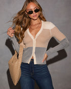 Cream/Taupe/Navy % Jovanie Colorblock Cardigan-7