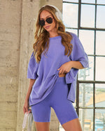 Periwinkle % Modern Pulse Reversible Oversized Tee-2