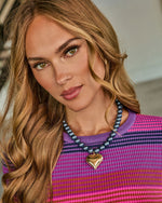 Soft Beat Beaded Heart Charm Necklace